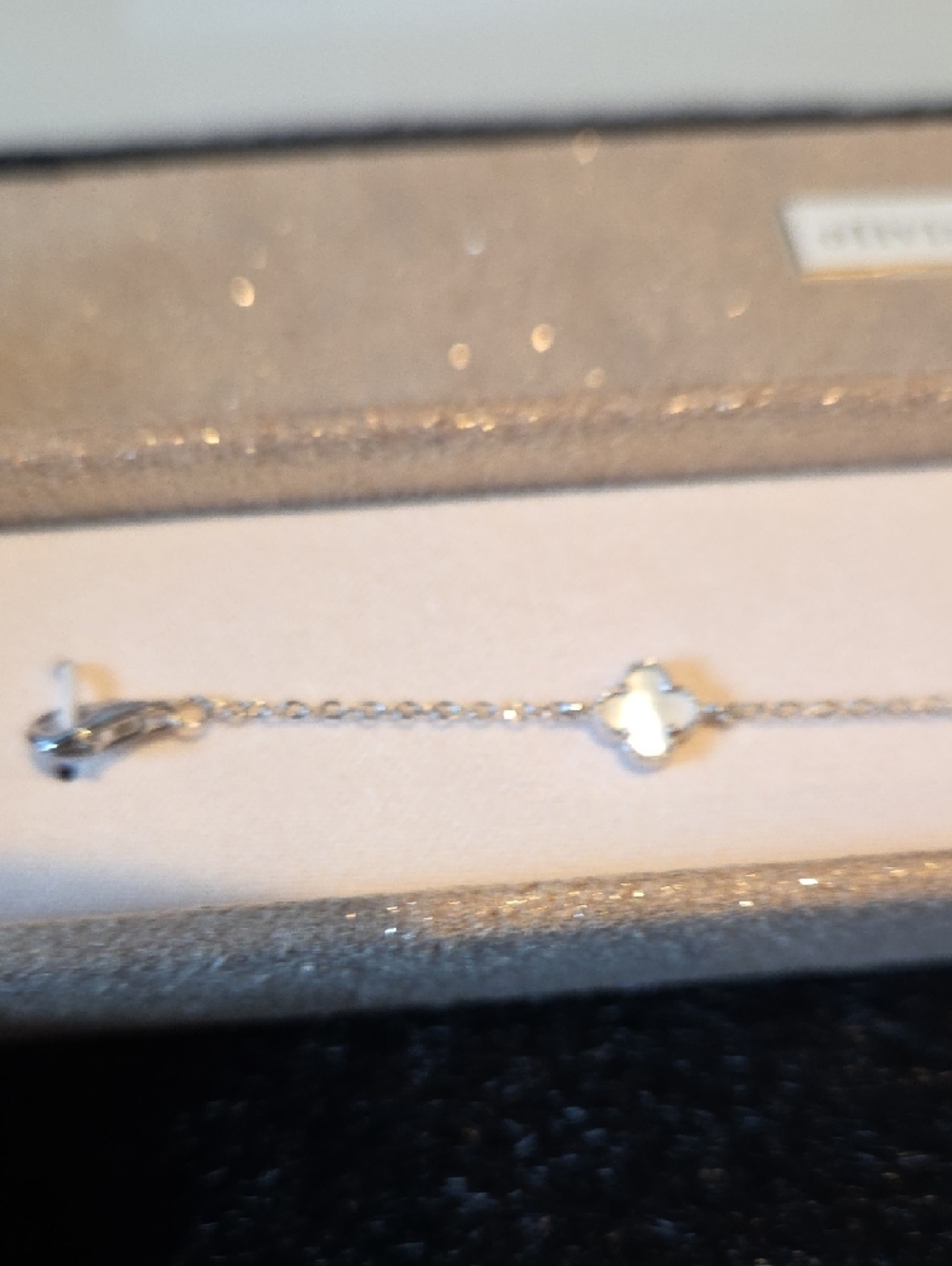Olivia and Jackson Sterling Silver White Clover Station Bracelet - Picture 3 of 4